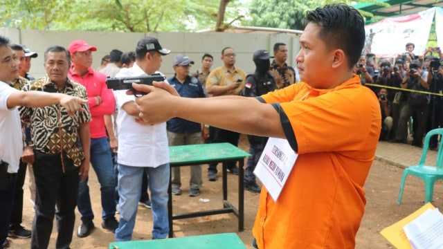 Rekonstruksi kasus peluru nyasar ke Gedung DPR. (Foto: Dok. Istimewa)