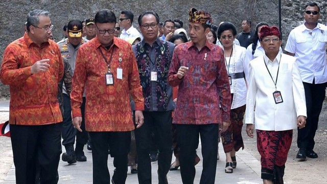 Presiden Jokowi membuka acara Temu Karya Nasional, Gelar Teknologi Tepat Guna (TTG) XX dan Pekan Inovasi Perkembangan Desa dan Kelurahan Tahun 2018 di Bali. (Foto: Dok. Sekretariat Presiden)