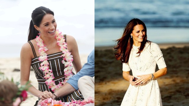 Gaya pantai Meghan Markle dan Kate Middleton (Foto: Chris Jackson/Pool via/REUTERS, IG: @katemiddletonphotos)