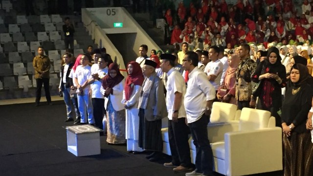 Cawapres 01 Kyai Ma’ruf Amin di Konser Nasyid dan Sholawat Untuk Kerukunan Bangsa di Istora Senayan, Jakarta Pusat. (Foto: Ferry Fadhlurrahman/kumparan)