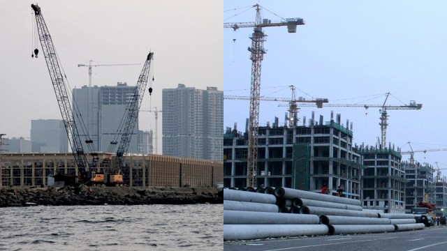 Proyek reklamasi Teluk Jakarta dan Proyek Meikarta. (Foto: ANTARA FOTO/Risky Andrianto, Jamal Ramadhan/kumparan)
