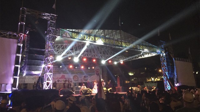 Peringatan Hari Santri di Bogor yang dihadiri Prabowo Subianto. (Foto: Lutfan Darmawan/kumparan)