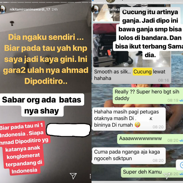 Screenshoot IG Story Nikita Mirzani soal Dipo Latief. (Foto: Instagram Story @nikitamirzanimawardi_17)
