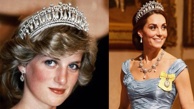 Penyandang gelar Princess of Wales, Putri Diana dan Kate Middleton. Foto: Instagram @kensingtonroyal dan @royalekspertizi