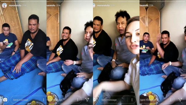 Para pemain Lupus Millenia jenguk Fahmi Bo (Foto: Instagram @monaratuliu)