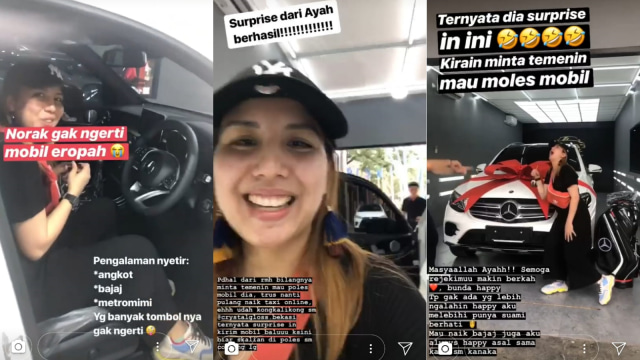 Tya Ariestya dapat kado mobil dari suaminya. (Foto: Instagram/@tya_ariestya)