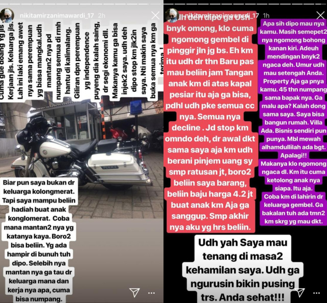 Curahan hati Nikita Mirzani soal Dipo Latief (Foto: Instagram @nikitamirzanimawardi_17)