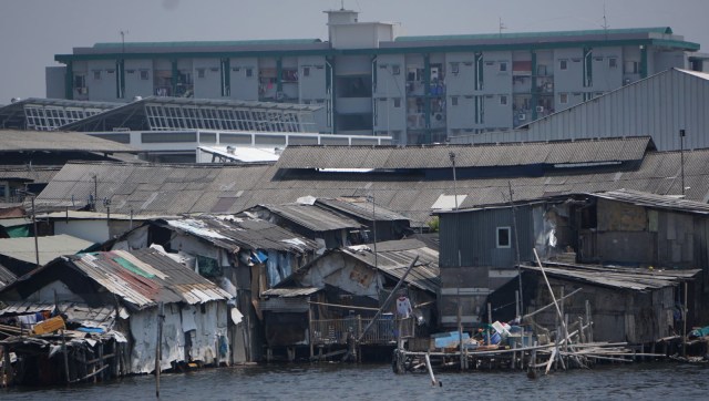 Permukiman penduduk di Muara Baru, Jakarta Utara. (Foto: Jamal Ramadhan/kumparan)