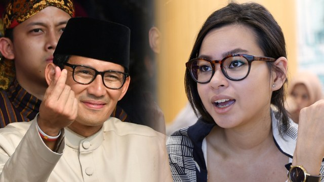 Sandiaga Uno dan Gustika, cucu Bung Hatta. (Foto: Aditia Noviansyah/kumparan, AFP/Adek Berry)