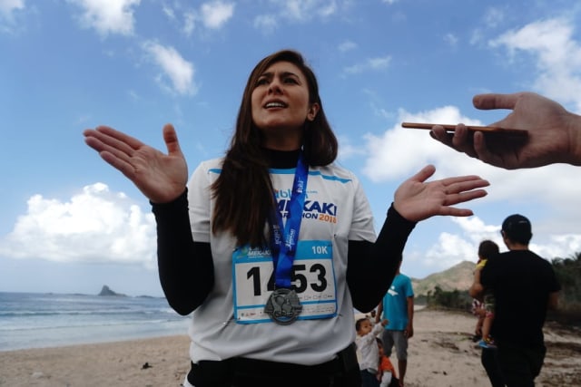 Wulan Guritno di Blibli Mekaki Marathon 2018. (Foto: Irfan Adi Saputra/kumparan)