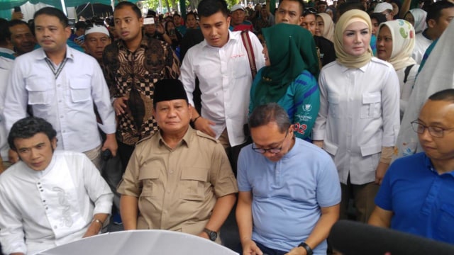 Prabowo Subianto menghadiri deklarasi Relawan Rhoma Irama for PAS di Depok. Dok. Raga Imam/kumparan (Foto: Raga Imam)