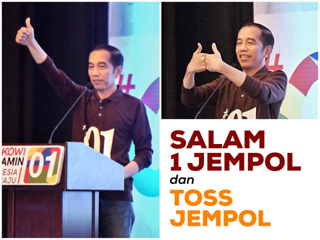 Jokowi salam 1 jempol dan toss jempol. (Foto: Dok. Istimewa)
