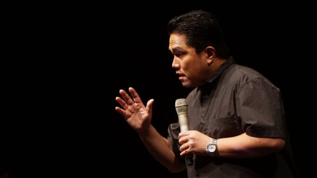 Ketua INASGOC, Erick Thohir menjadi pembicara dalam acara Milenial Fest di Jakarta, Minggu (28/10/2018). (Foto: Jamal Ramadhan/kumparan)