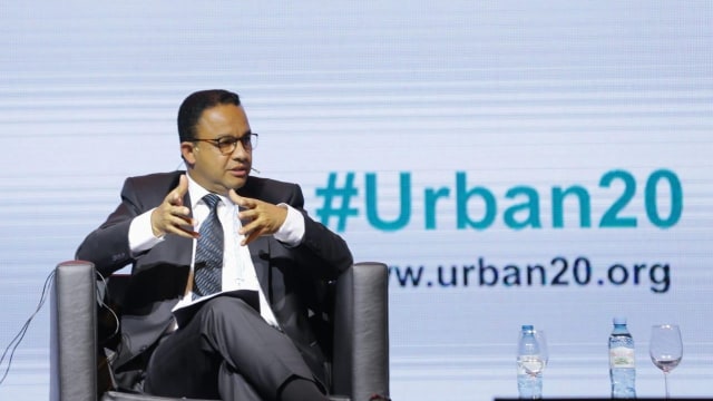 Gubernur DKI Jakarta Anies Baswedan menjadi pembicara di acara Urban 20 (U20) Global Summit di Buenos Aires, Argentina. (Foto: Dok. Diskominfotik DKI Jakarta)