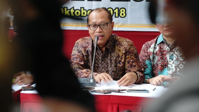 Direktur BPJS Ketenagakerjaan, Agus Susanto di RS Polri. (Foto: Irfan Adi Saputra/kumparan)