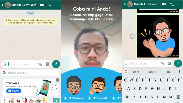 Bikin selfie emoji pakai Gboard. (Foto: Screenshot)