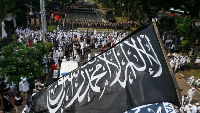Aksi Bela Tauhid di sekitar Patung Arjuna Wiwaha, Jakarta, Jumat (2/11/2018). (Foto: Nugroho Sejati/kumparan)