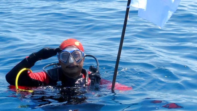 Syachrul Anto, penyelam Indonesian diver rescue team. (Foto: Facebook/Syachrul Anto)