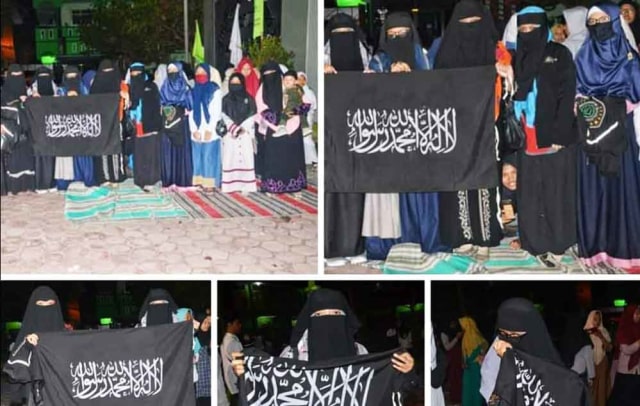 Beredarnya Foto Pembentangan Bendera Tauhid di MAN 1 Tulungagung