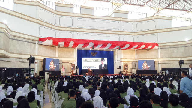 Kuliah umum UPN Veteran Yogyakarta bersama Wapres JK, Minggu (4/11/2018). (Foto: Kevin Kurnianto/kumparan)