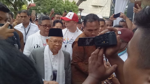 Calon Wakil Presiden nomor urut 01, Ma'ruf Amin, menghadiri Deklarasi Rumah Aspirasi Rakyat 01 di Jalan Proklamasi 46. (Foto: Marcia Audita/kumparan.)