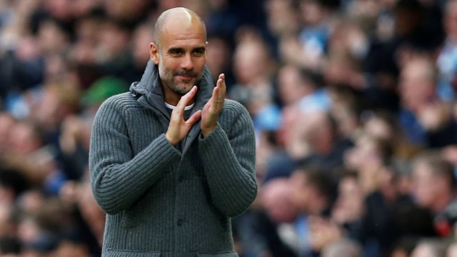 Apresiasi Pep Guardiola untuk kemenangan Manchester City atas Southampton. (Foto: REUTERS/Andrew Yates)
