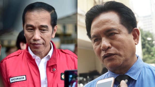 Joko Widodo dan Yusril Ihza Mahendra  (Foto: Jamal Ramadhan/kumparan, Dok. Biro Pers Setpres)