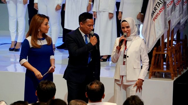 Angel Lelga Kader partai perindo, dalam acara pembekalan calon legislatif DPR RI di Kebon Sirih, Jakarta, Senin (17/9/2018). (Foto: Helmi Afandi Abdullah/kumparan)