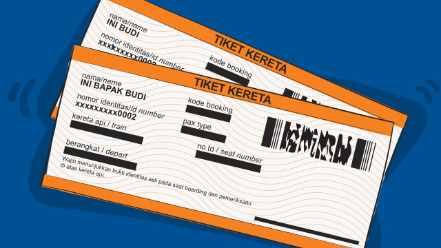 Ilustrasi tiket kereta (Foto: Nunki Pangaribuan)
