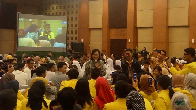 Menteri Keuangan Sri Mulyani di acara Pajak Bertutur, Jumat (9/11/2018). (Foto: Nicha Muslimawati/kumparan)