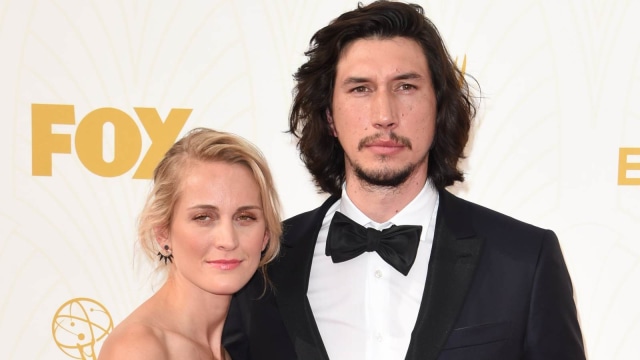Joanne Tucker (kiri) dan Adam Driver (kanan). (Foto: AFP/MARK RALSTON )