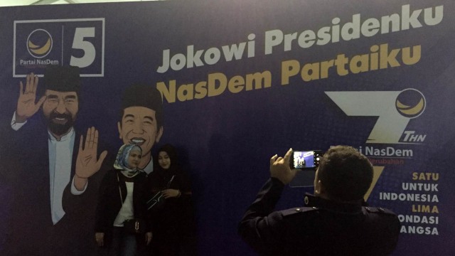 HUT NasDem ke-7 di De Tjolomadoe, Kabupaten Karanganyar, Jawa Tengah, Sabtu (10/11)
 (Foto: Rafyq Panjaitan/kumparan)