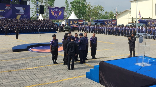 Paloh lantik Akademi Bela Negara NasDem angkatan ke-II dan Kostranas Jawa Tengah, Minggu (11/11/2018). (Foto: Rafyq Panjaitan/kumparan)