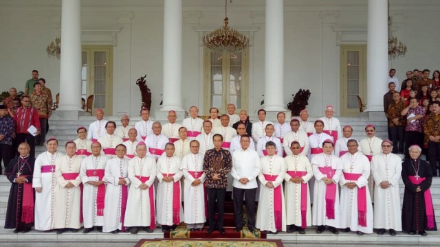 Jokowi bertemu konferensi Wali Gereja di Istana Kepresidenan Bogor, Senin (12/11/2018). (Foto: Jihad Akbar/kumparan)