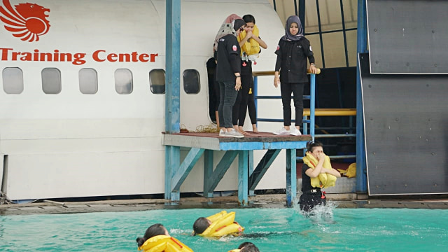 Suasana pelatihan Angkasa Training Center Lion Air Group. (Foto: Iqbal Firdaus/kumparan)