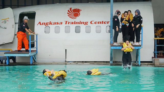 Suasana pelatihan Angkasa Training Center Lion Air Group. (Foto: Iqbal Firdaus/kumparan)