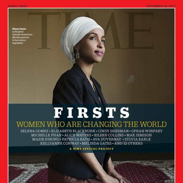 Ilhan Omar masuk ke dalam daftar Perempuan Pengubah Dunia tahun 2017 versi Majalah Times. (Foto: IG: @ilhanmn)