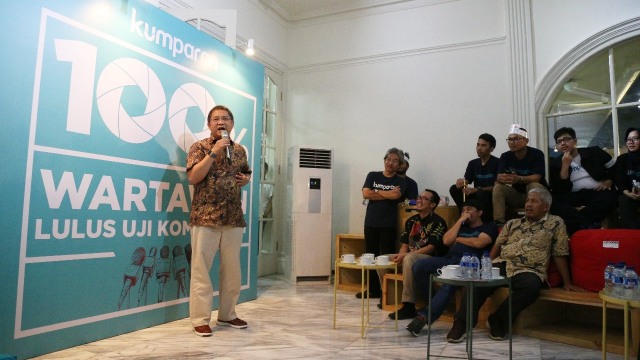 Menteri Komunikasi dan Informatika Rudiantara dalam acara 100 persen wartawan di kantor kumparan. (Foto: Aditia Noviansyah/kumparan)