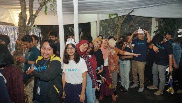 Keseruan dalam acara 100 persen wartawan di kantor kumparan. (Foto: Nugroho Sejati/kumparan)