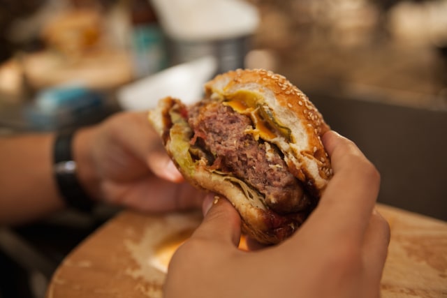 Ilustrasi burger salah satu makanan tinggi lemak. Foto: Shutter Stock