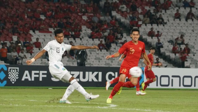 Pertandingan AFF Suzuki Cup 2018 Indonesia vs Timor Leste di SUGBK senayan. (Foto: Helmi Afandi Abdullah/kumparan)