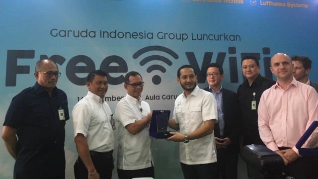 Garuda Indonesia Group luncurkan Free Wifi. (Foto: Gitario Vista Inasis/kumparan)