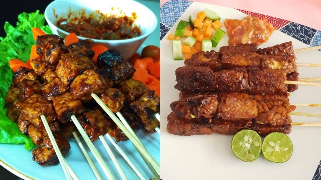 Sate tempe (Foto: Instagram/ @bolucoklat2.0 @merrytan_tuwendi)