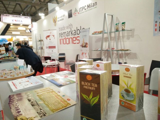 Contoh produk Indonesia di pameran Tutto Food 2017 di Milan, Italia (Foto: Dok. Pribadi)