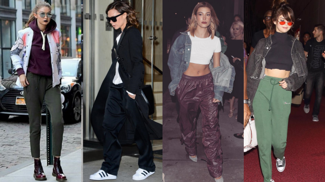 Rekomendasi sweatpants selebriti dunia (Foto: dok.Instagram @gigihadidstreetstyles @victoriabeckhamstyles @haileystreetstyle @selenastreetstyl)