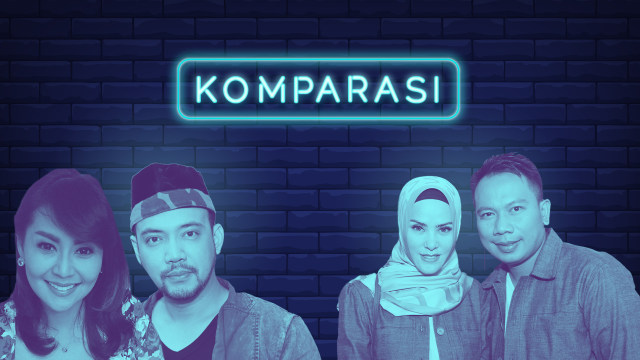 Komparasi Angel Lelga-Vicky Prasetyo dan Thessa Kaunang-Sandy Tumiwa (Foto: Infografik: Sabryna Putri Muviola)