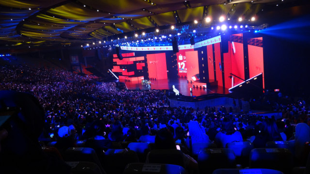 Blackpink di acara Shopee Road To 12.12. (Foto: Niken Nurani/kumparan)