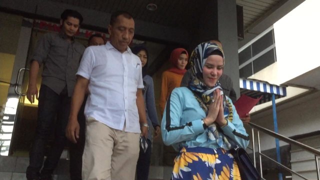 Angel Lelga di Polda Metro Jaya (Foto: Giovanni/kumparan)