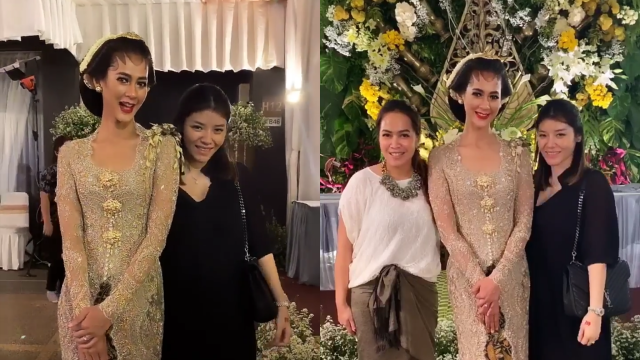 Paula Verhoeven dan rekannya saat melakukan prosesi adat Jawa jelang hari Pernikahan. (Foto: Instagram Story @melinathemua.)