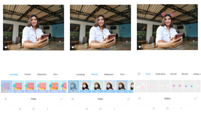 Fitur editing di Xiaomi Redmi Note 6 Pro. (Foto: Bianda Ludwianto/kumparan)